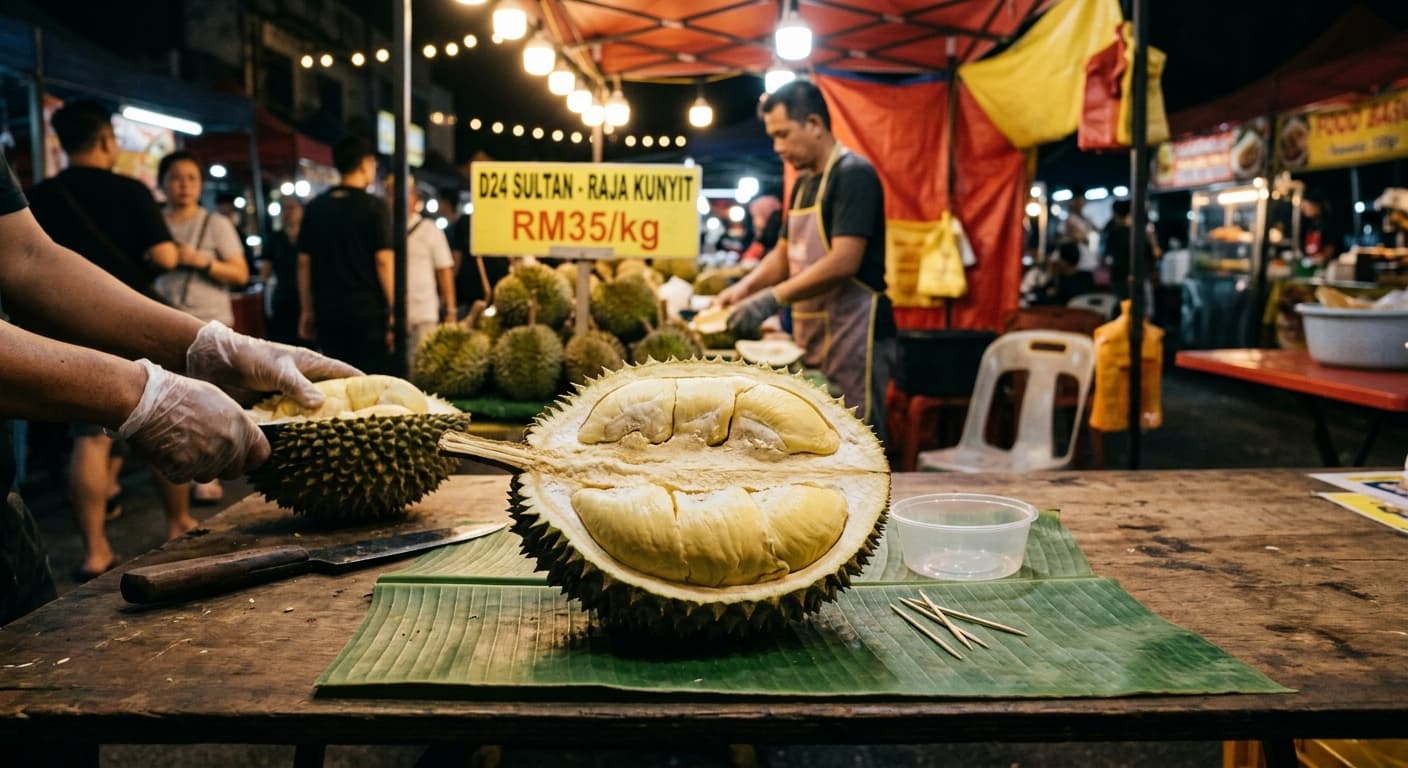 D24 Sultan Durian - Classic Malaysian durian with smooth creamy flesh, balanced sweet-bitter flavour