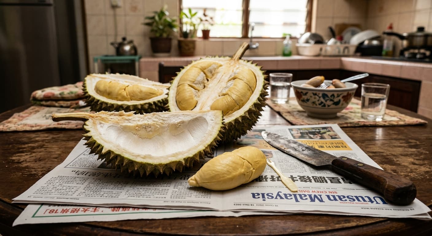 IOI Durian D168 - Sweet creamy Malaysian durian with pale golden-yellow flesh from Muar Johor